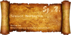 Szeicz Norberta névjegykártya